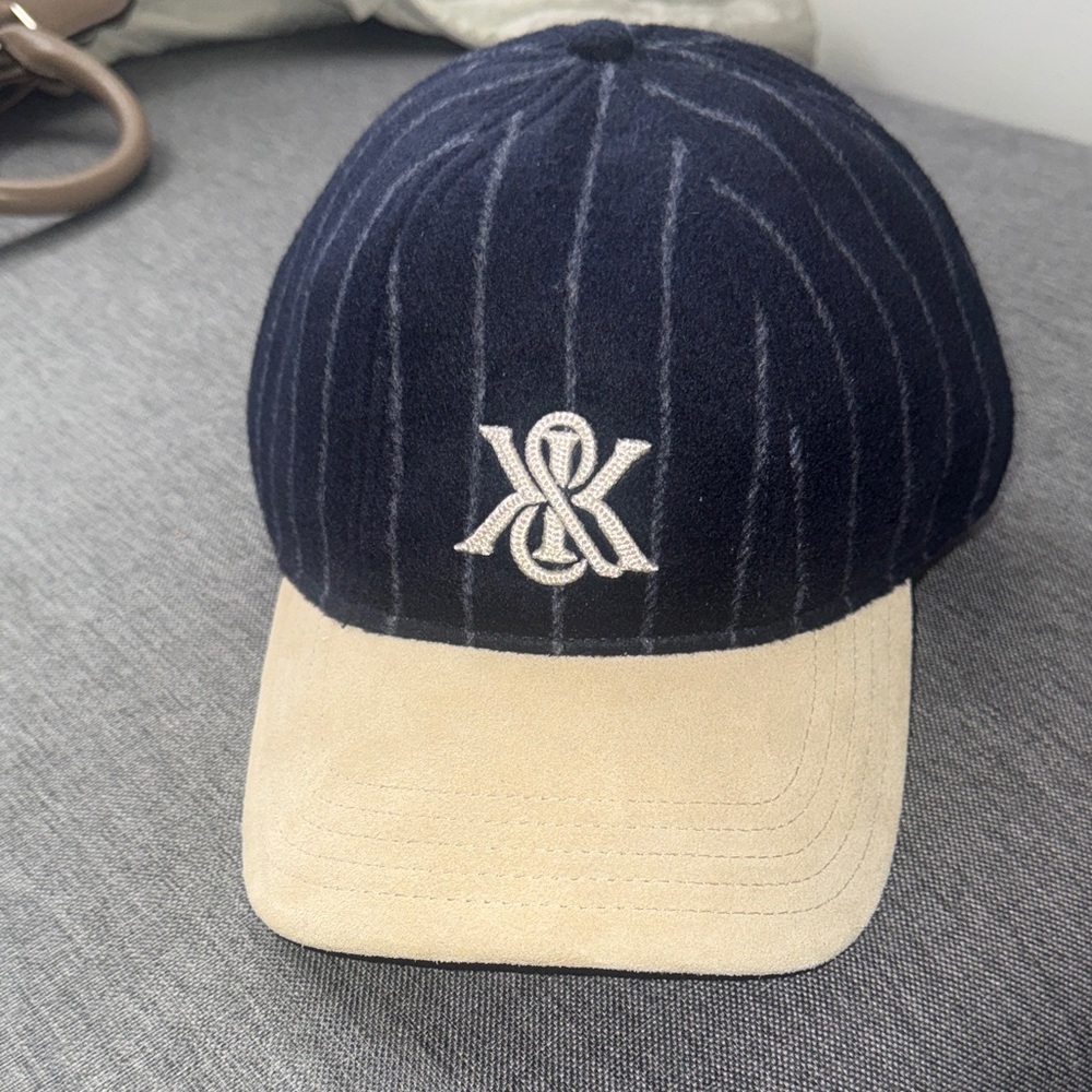 KITH women’s Navy and Tan Striped Cap